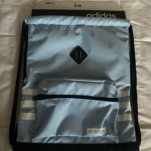 Baby blue Adidas drawstring bag